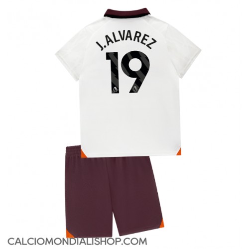 Maglie da calcio Manchester City Julian Alvarez #19 Seconda Maglia Bambino 2023-24 Manica Corta (+ Pantaloni corti)